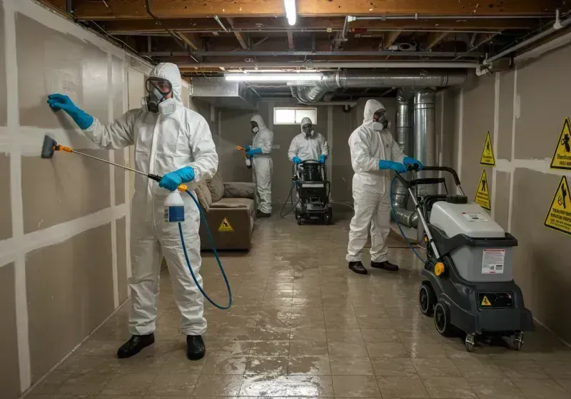 Basement Moisture Removal and Structural Drying process in East Tremont, NY